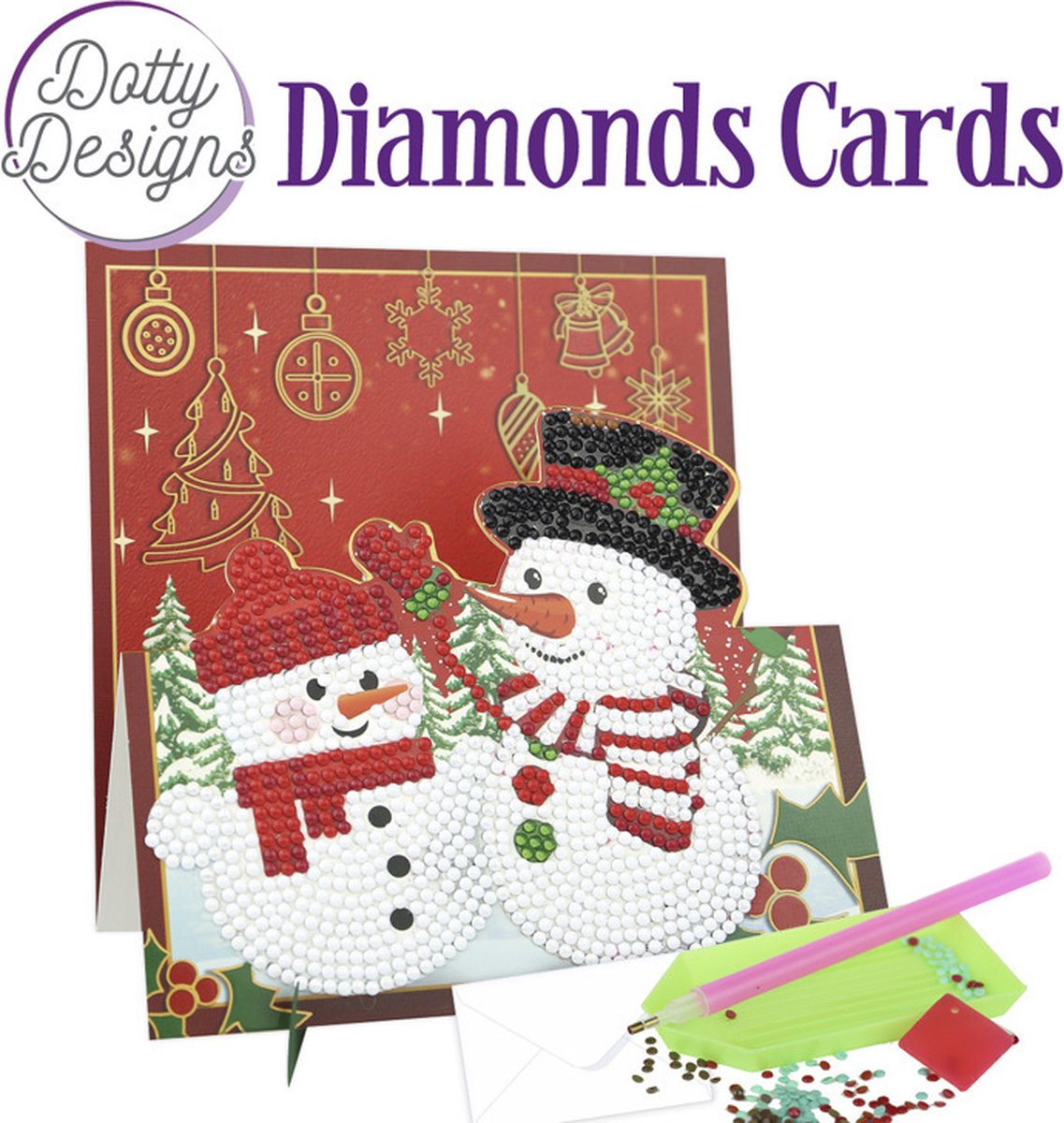 Diamond Painting Dotty Design Diamonds Cards | Two Snowmen